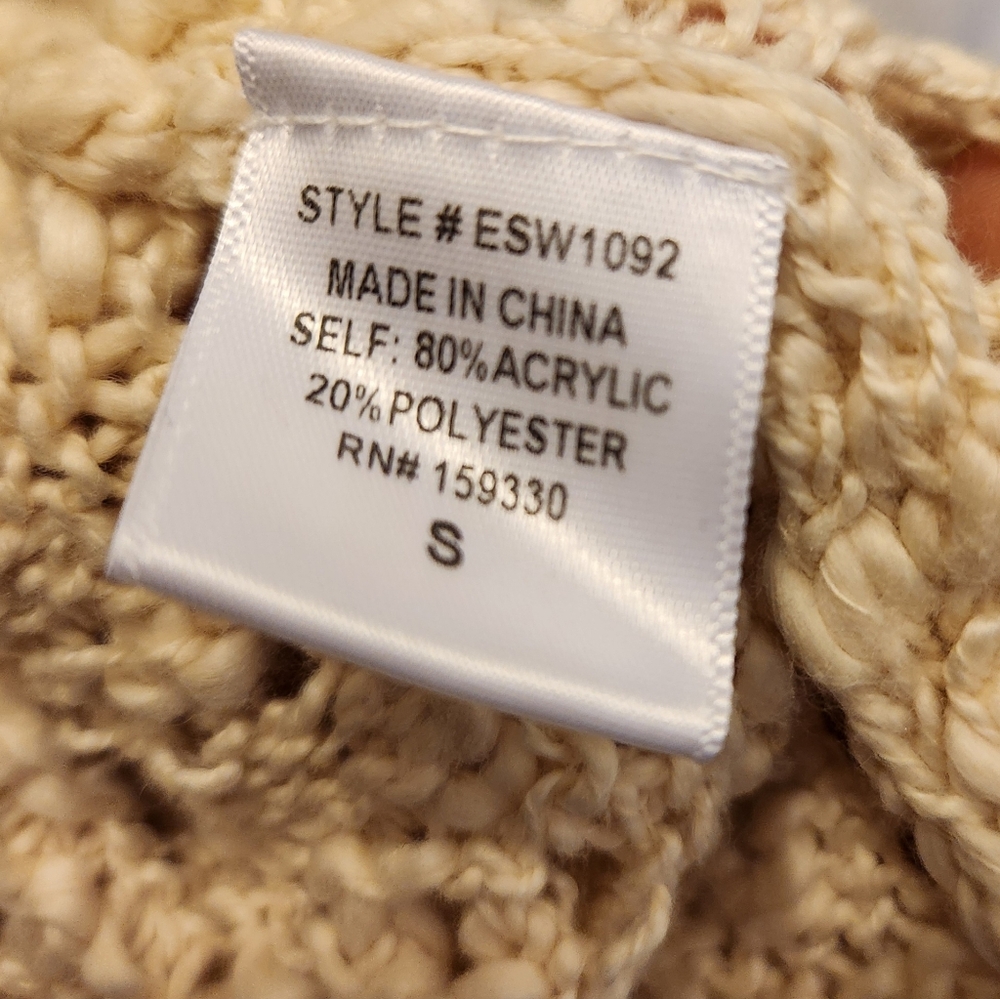 Heyson Sheer Cropped Sweater Top - Cream - Picture 3 of 4